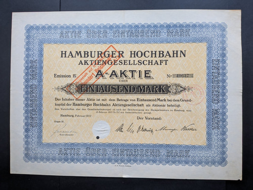 Aktie über 1000 mark - über,