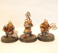 3 gepanzerte ZWERGE zusammen METALL Herr der Ringe Games Workshop Hobbit