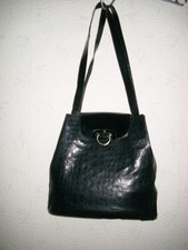 Etienne Aigner® Vintage Damen Handtasche Schultertasche Schwarz Echtleder