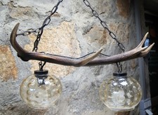 alte Geweihlampe mit 2