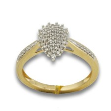 Bicolor Diamant Gold Ring 585 14 Kt Gelbgold Weißgold 0,15 Ct Damen Wert 770,-