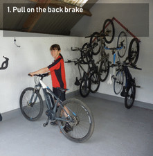 Wandfahrradhaken. Kein Heben für DH, MTB oder Ebike. Passt mit 1 Loch. Hergestellt in Großbritannien