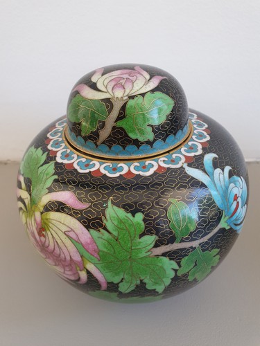 Deckelvase cloisonné china - cloisonné,