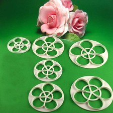 6er Rose Cutter Fondant Blumen