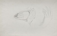 Mario Barone *1902 Hände Anatomie Studie Skizze Zeichnung #1