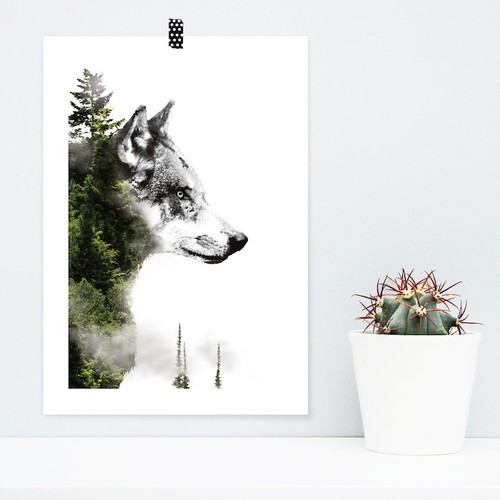 Juniwords poster forest wolf - juniwords, "forest