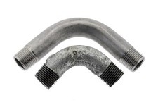 90° Bogen mit 2x Außengewinde R Temperguss verzinkt / Edelstahl 25 bar / 16 bar