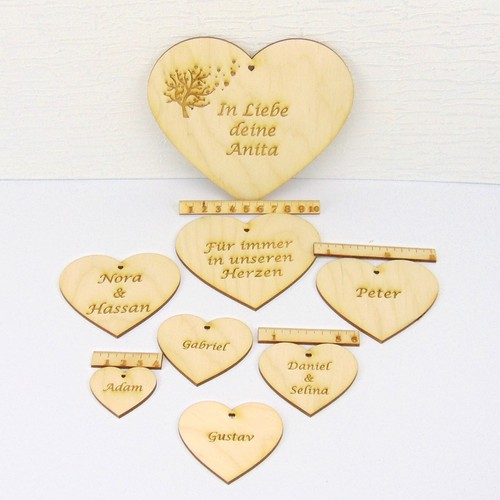 Grabschmuck holz herzen - grabschmuck,