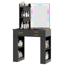 Schminktisch mit Spiegel,  Frisiertisch für Schlafzimmer Wohnzimmer Schwarz