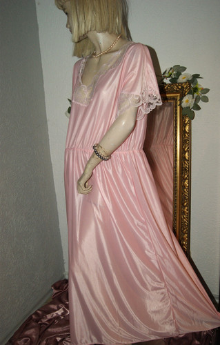 Edles langes nylon negligee - edles,