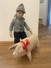 Großes Altes Antikes Steiff Schwein Vorkrieg mit Knopf