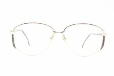 Vintage Leonard Harley 1010 Gold Grau oval Brille Brillengestell eyeglasses NOS