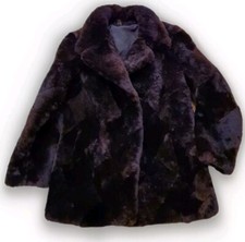 Lammfell-Jacke dunkelbraun Top weich samtig Pelz  70ger Stil Vintage Echt Pelz 