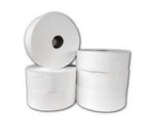 12 Rollen Jumbo WC Papier 2lagig Zellstoff weiß Toilettenpapier Großrollen 250m 