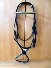 Trense, WB, mexikanisches Reithalfter,mit Gurtzügeln, neuwertig, schwarz/messing