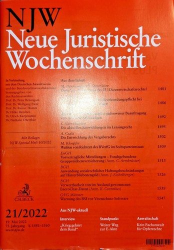 Njw 2022 neue juristische - -,