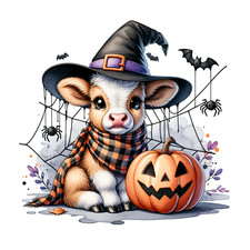 7x baby cow car sticker 9x9 cm