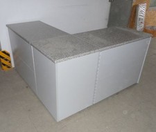 Tegometall Ecktresen 165x165cm Kassentheke Eden/Vendox/Tego Tresen lichtgrau