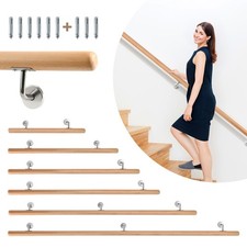 Buche Handlauf Geländer Handlaufträger Hauseingang 50-200cm Wandhalter Stufe