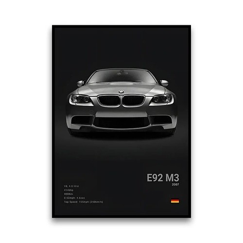 Bmw e92 car poster druck - e92, m3