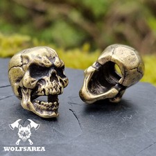 1 x Messing Skull groß Totenkopf Beads Paracord Lanyard Antik Bronze EDC