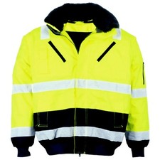 4in1 Pilotenjacke Warnschutzjacke Warnjacke Winterjacke Arbeitsjacke Gelb S-XXXL
