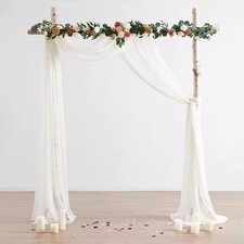 Querbehang Freihanddeko Chiffon Vorhang Hochzeit 130x550 cm Querbehänge Fenst...