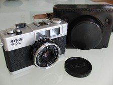 REVUE 400L analoge 70er Kleinbild Sucherkamera F2.8/38mm mit Ledertasche