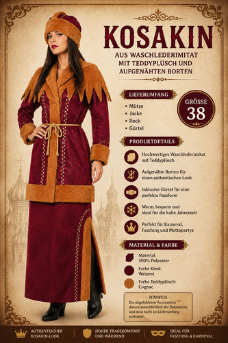 Kosakin kostüm damen - kostüm,