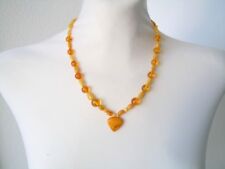 Butterscotch Honig Natur Bernstein Kette Kugeln Bohnen Herz Anhänger 14,5 g