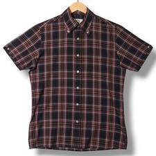 Brutus Trimfit Dr Martens Hemd Herren Medium Schwarz Schottenkaro Kurzarm 