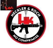 Schießsport, Heckler & Koch Aufkleber, Waffen Jagd Gewehr Pistole, Durchm. 15cm