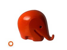 1970er Luigi Colani Spardose DRUMBO Elefant 7cm  Dresdner Bank orange Germany