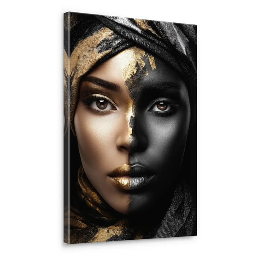 Frau gold schwarz leinwand - frau,
