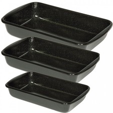 Riess Auflaufform Profi Emaille schwarz Größenauswahl Bratform Spülmaschine