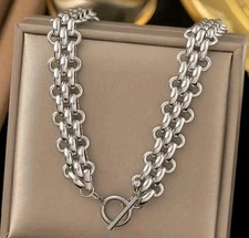 Damenkette Statement Modeschmuck Halskette Gliederkette Collier Modekette 