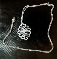  Long-Kette, Damen, aus 925er Silber mit Anhänger, besetzt mit Kristallen