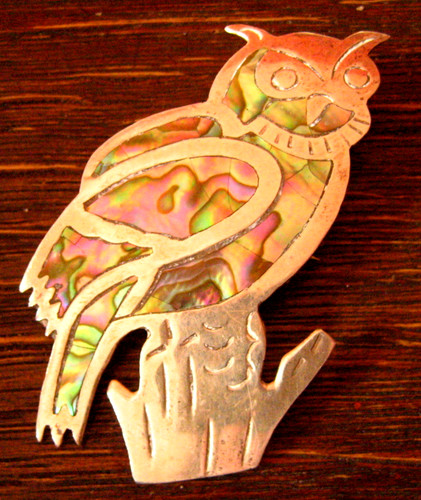 Taxco eule brosche - taxco,