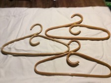 3xBambus-Rattan-Garderobenbügel-vintage