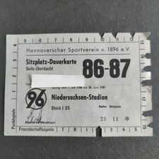 Dauerkarte Hannover 96, 1986/1987, Niedersachsenstadion, HSV