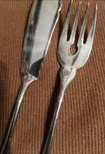 Original Wellner Fischbesteck 12tgl. 90er Versilberung, ca. 1930 Jahre, Art Déco