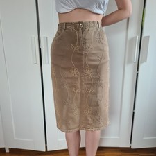 Vintage Midi Denimrock Von Pucci Größe L Beige