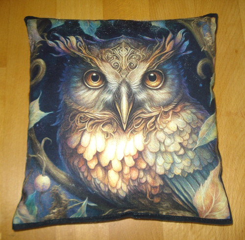 Dekokissen 17x17cm eule - dekokissen,