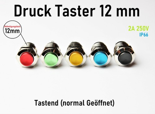 Druck taster 12mm schließer - druck,