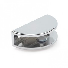 Glashalter halbrund, 50 x 27mm, für 6-10 mm Glas, Zink glanzverchromt