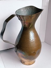 Kupferkanne Krug 18 von Eugen Zint. Handarbeit, gehämmert. Vintage 