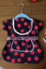 Klammerbeutel Klammerkleid m Bügel Handarbeit Handmade schwarz Rote Punkte