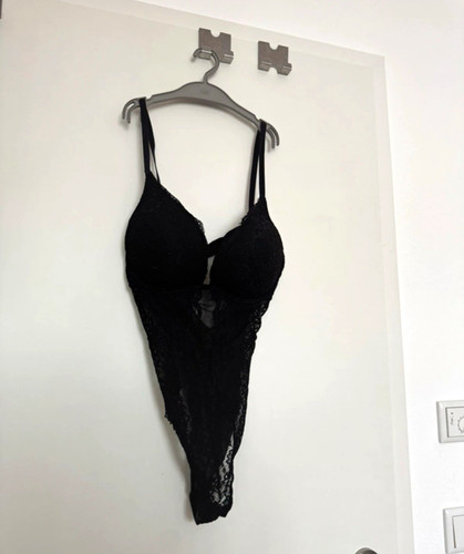Damen body schwarz - spitze, mit