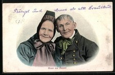 Hessen, Altes Bauernpaar in