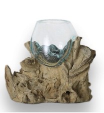 Wurzelholz Mit Glas Deko